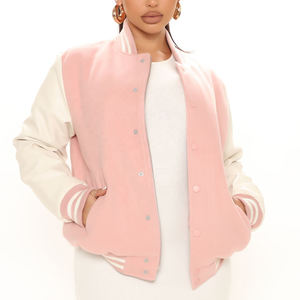 Chaqueta Varsity de Invierno Personalizada para Mujer al por Mayor, Transpirable, Rellena de Algodón, Cuero y Lana, con Logotipo Personalizado - Product Image 4