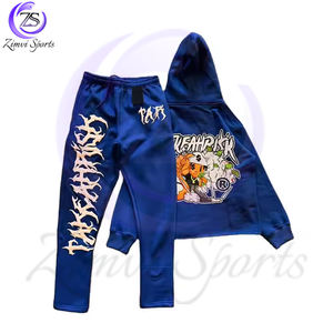 Bon fournisseur 2025 conception personnalisée couleur violette votre propre impression bouffante à l'acide hommes 100% survêtements en coton biologique - Product Image 1