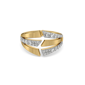 Luxury Geometric Gold Plated <b>Ring</b> for Women with Cubic Zirconia Adjustable <b>Statement</b> Fashion Jewelry <b>Ring</b> - Product Image 1