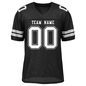 Maillots de football américain sublimés Clubwear Sportswear Polyester Mesh Quick Dry Sleeve Stripes Team Logo Name Numbers Printing - Product Image 5