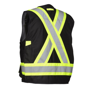 Breathable Men Hi Vis Construction OEM 100% Cotton High Quality Low MOQ Reflective <b>Tape</b> <b>Security</b> Vest for Men - Product Image 4