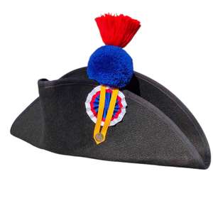 Chapeau de l'amiral français Napoléon, chapeau à bicorne en laine, cosplay, casquette noire - Product Image 1