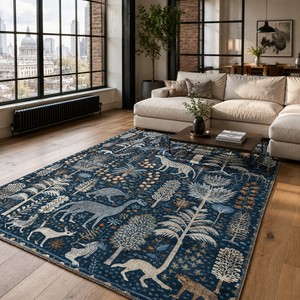 Alfombra lavable Netline Home Archive Border Bright Blue Heritage - Product Image 1