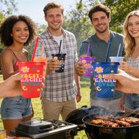 Gobelet en plastique personnalisé de 16 oz avec couvercle à paille, réutilisable, anti-fuite et sans BPA, idéal pour la fête des enseignants 2026 – Vente en gros