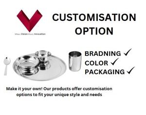 Service de table en acier inoxydable 6 pièces avec logo personnalisé, couverts à motif laser et assiettes rondes, style INS - Product Image 3