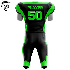 Venta al por mayor de fábrica, diseño personalizado, ropa deportiva de secado rápido, uniforme americano, traje de fútbol de manga corta, conjunto de uniforme de fútbol americano - Product Image 4