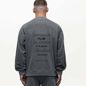 Alta calidad lavado personalizado Color 100% algodón sudadera hombres mujeres cómodo diseño elegante estampado patrón polar otoño - Product Image 5