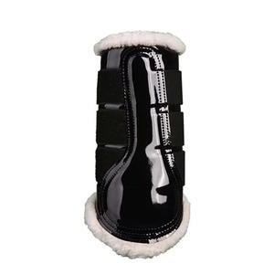 Bottes de protection pour chevaux en fourrure blanche, bottes de cheval en polaire blanche avec paillettes, fabricant de bottes de protection pour les jambes des chevaux au Pakistan - Product Image 3