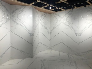 Carreaux de sol en porcelaine polie finition brillante de 1200x2400mm pour mur intérieur et villa - Product Image 2