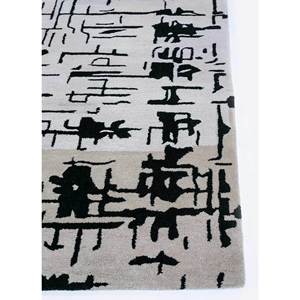 Adrift Grey Black Wool <b>Hand</b> <b>Tufted</b> <b>Rug</b> Abstract Pattern Rectangle Design for Teen Home Tra-13320 Room Carpet Handmade Tabriz - Product Image 4