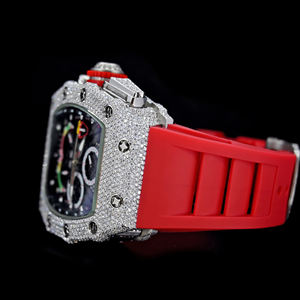 Montre de luxe de haute qualité en acier inoxydable, nouvelle, résistante à l'eau, avec cadran en saphir et diamants en moissanite de clarté VVS - Product Image 4