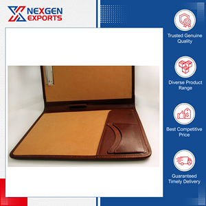 Porte-documents en cuir de haute qualité, format A4, couleur et logo personnalisés, pour usage quotidien, fabrication indienne réputée, directement de l'usine. - Product Image 2