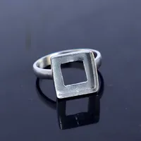 925 Sterling Silber Skelettform Klassischer Hochzeitsring mit Edelstein-Fassung, Unsichtbare Einlage, Ringrohling für Ringherstellung
