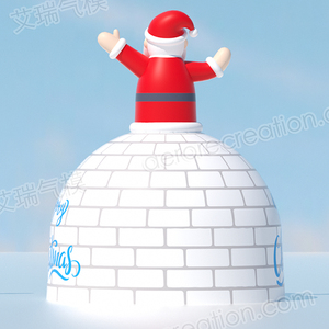 Carpa Inflable de Navidad con Forma de Iglú, Carpa Gigante Inflable con Forma de Domo Navideño, Cueva Inflable de Santa Claus - Product Image 6