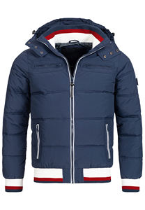 Veste bomber décontractée de style urbain, manteau chaud d'hiver, fermeture éclair, logo sur le devant, veste matelassée en toile, vente en gros - Product Image 6