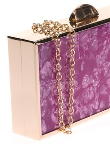 Sac à main d'embrayage marbré en résine à la main à la mode sac de boîte en acrylique à la mode avec vernis brillant pour les femmes élégantes à bas prix - Product Image 5