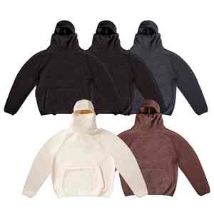Sweat à capuche d'hiver avec un design zippé quart, en coton 100% doux de qualité supérieure, imperméable et chaud pour la mode streetwear quotidienne - Product Image 1