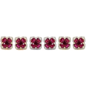 Boucles d'oreilles fiables en or blanc massif 18 carats avec diamants et rubis véritables pour femme, idéales pour fiançailles, mariage ou comme cadeau de fête - Product Image 4