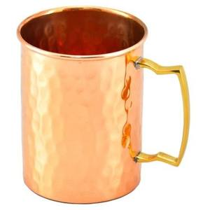 Tasse à mule droite en cuivre pur 100% de luxe avec poignée en laiton finition gravée en relief martelé comprend paille et couvercle - Product Image 1