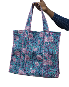 Handmade 100% Cotton Quilted Reusable Eco-friendly Shoulder <b>Tote</b> <b>Bag</b> - Product Image 2