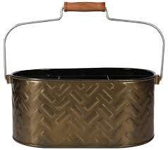 Porte-ustensiles galvanisé avec poignée robuste pour organiser les outils de cuisine argenterie et couverts dans les maisons de style campagnard - Product Image 4