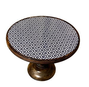 Indigo Mosaic <b>Cake</b> <b>Stand</b> <b>Wood</b> <b>Cake</b> <b>Stand</b> Wedding Table Centerpiece Dessert Display holder Handmade Mango <b>Wood</b> - Product Image 4