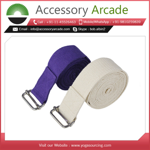 Sangle de yoga et de fitness réglable en coton de haute qualité avec logo personnalisé, prix de gros - Product Image 6