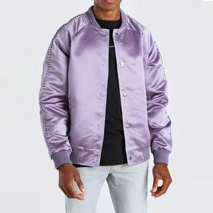 Veste de baseball brodée, logo personnalisé, veste bomber en soie satinée pour homme, service OEM, veste pour homme, veste d'hiver pour homme - Product Image 1