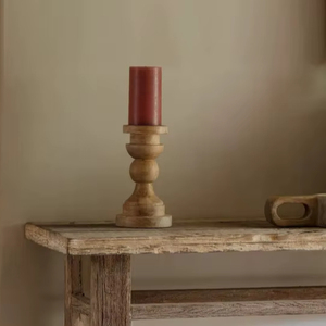 Portavelas de madera de mango, portavelas de madera - Product Image 1