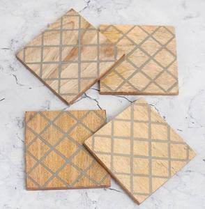 Posavasos de madera de resina duradero y elegante hecho a mano para la decoración de la barra del hogar mesa que sirve cocina té accesorio bandeja de estilo de vida - Product Image 2