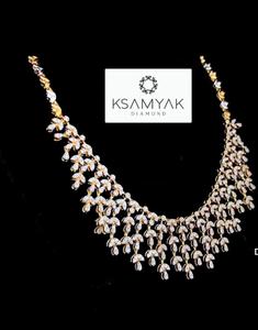 Diamant kette aus 14 Karat Gold im Labor 77,446g ef-vvs vs Klarheit hergestellt in Indien Braut-und Party kleidung Schmuck für Frauen - Product Image 2