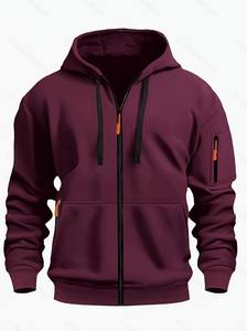 Men's Loose <b>Fleece</b> <b>Lined</b> <b>Jacket</b> Autumn Spring Casual Wear Trendy Brand Street Style Comfortable Outerwear - Product Image 2