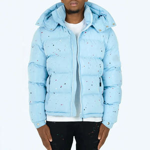 Chaqueta de plumón de lona ligera ajustada para hombre 2024, Abrigo acolchado transpirable empacable de alta calidad resistente al agua para invierno - Product Image 4