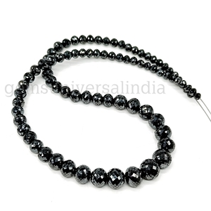 Cuentas Rondelle facetadas de Diamante Negro Natural de gran tamaño, cuentas de Diamante Negro genuino de 4-9mm de alto brillo para la fabricación de collares de joyería - Product Image 4