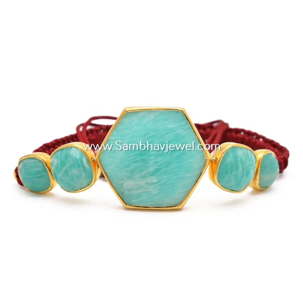 สร้อยข้อมือ Amazonite ธรรมชาติสําหรับผู้หญิง 925 สร้อยข้อมือเงินสเตอร์ลิง Amazonite อัญมณีเครื่องประดับสร้อยข้อมืองานแต่งงานเครื่องประดับ