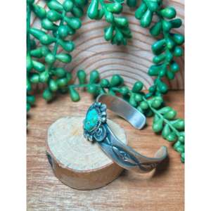 Kindale Billah Sonoran Mountain Turquoise & Sterling <b>Silver</b> Fashion <b>Cuff</b> <b>Bracelet</b> - Product Image 3