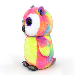 ตุ๊กตานกฮูกย้อมสีนีออนรุ้งสุดน่ารัก ตุ๊กตานกฮูกตาโตสีม่วงวิบวับ นุ่มนิ่ม นั่งได้ - Product Image 2