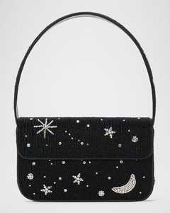Premium Trending Black Beaded Shoulder <b>Bags</b> Diagonal Stripe Floral Pattern Retro Evening Party <b>Clutch</b> Purse Women Handbags - Product Image 5