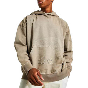 Ropa de calle de alta calidad Ajuste regular Venta al por mayor Sudaderas con capucha desgastadas de invierno Ropa de moda Hombres Básicos Logotipo personalizado - Product Image 1