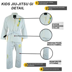 Enfants BJJ Gi Brésilien Jiu Jitsu Costume Enfants Arts Martiaux Uniforme Durable Coton Formation Kimono OEM Logo Personnalisé En Gros - Product Image 6