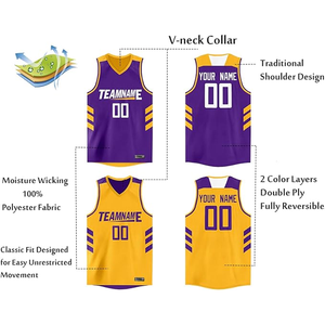 Men's Reversible Basketball Jersey Summer Sports Uniform 100% Polyester Basketball Shorts Custom Basketball Uniform - Product Image 6
