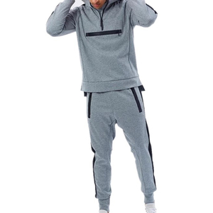Survêtement pour homme à col zippé, poche utilitaire thermoscellée, anti-boulochage, durable, style personnalisé avec logo, prix bas - Product Image 1