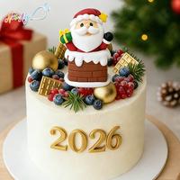 Decoración Comestible para Pasteles con Forma de Santa Claus en 3D, de Grado Alimenticio, Segura, Halal, para Navidad y Año Nuevo, Venta al por Mayor