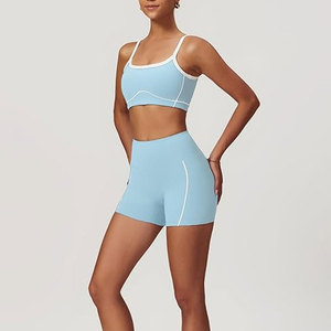 Ensemble de yoga pour femmes Bretelles convertibles Encolure carrée Dos nu Polyester/coton Respirant Séchage rapide Écologique Utilisation en extérieur - Product Image 3