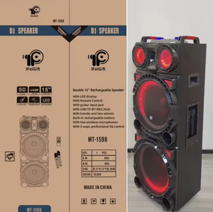 MT-1598 Enceintes actives en bois à double haut-parleur de 15 pouces, caisson de basses professionnel de 15 pouces, micro sans fil, double haut-parleur de 12 pouces MT-1263 - Product Image 3