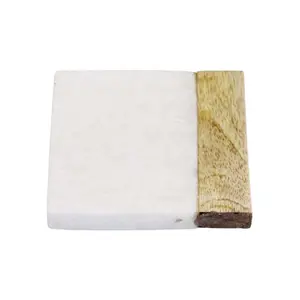 Hot Selling Table Decoration Wooden Square Coaster Natural And White Colour New Style Kitchen Utensil Mats & Pads In Bulk