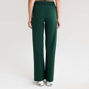 Pantalones Acampanados de Cintura Alta para Mujer, Flex Aura, Color Verde Pantano, Tejido Transpirable, Decoración a Rayas, Estilo Casual y Dulce para Verano y Otoño - Product Image 6