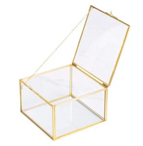 Boîte de rangement pour bijoux de haute qualité en verre et laiton, style vintage, design gravé, taille personnalisée, pour la décoration de la maison - Product Image 2