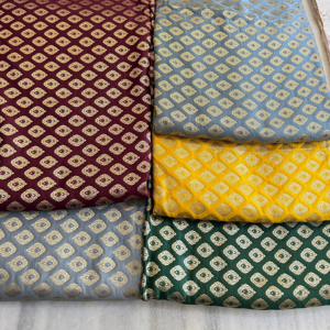 Lujoso tejido a mano puro Banarasi brocado tela intrincado Zari trabajo rico Material de seda para ropa de novia, diseñador de vestidos étnicos - Product Image 1