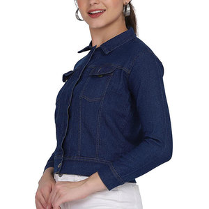Chaqueta de mezclilla para mujer con logotipo personalizado impreso, de alta calidad y bajo precio, talla grande, transpirable y personalizable. - Product Image 4